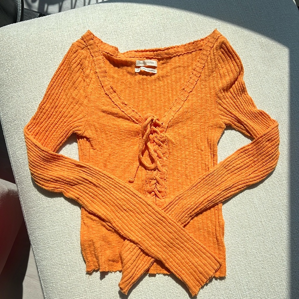 Urban outfitters orange long sleeve top